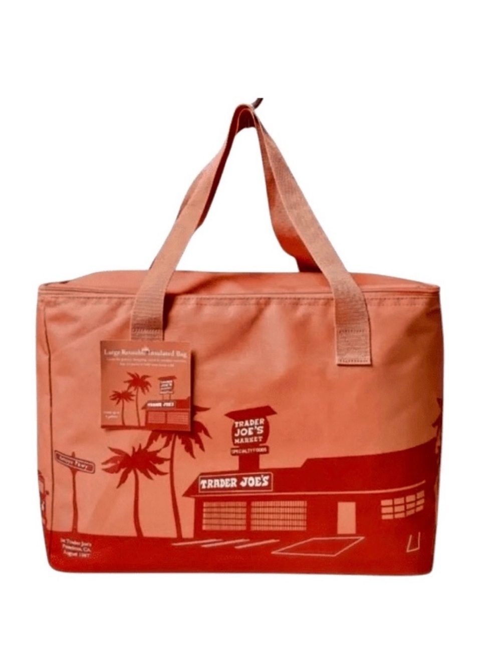 Trader Joe's Coral Duffel Cooler Bag